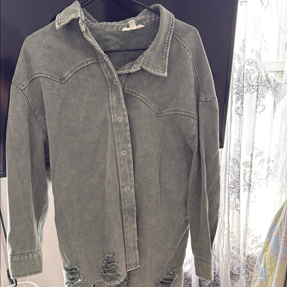 12th Tribe Green Button Down Shirt